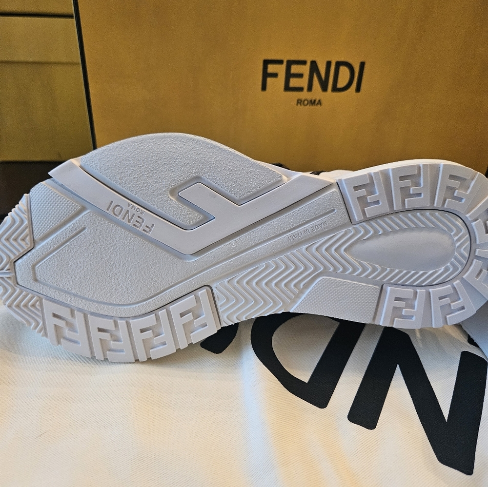 Fendi Flow Cream nylon and suede low-tops - Size 39 - Picture 7 of 10